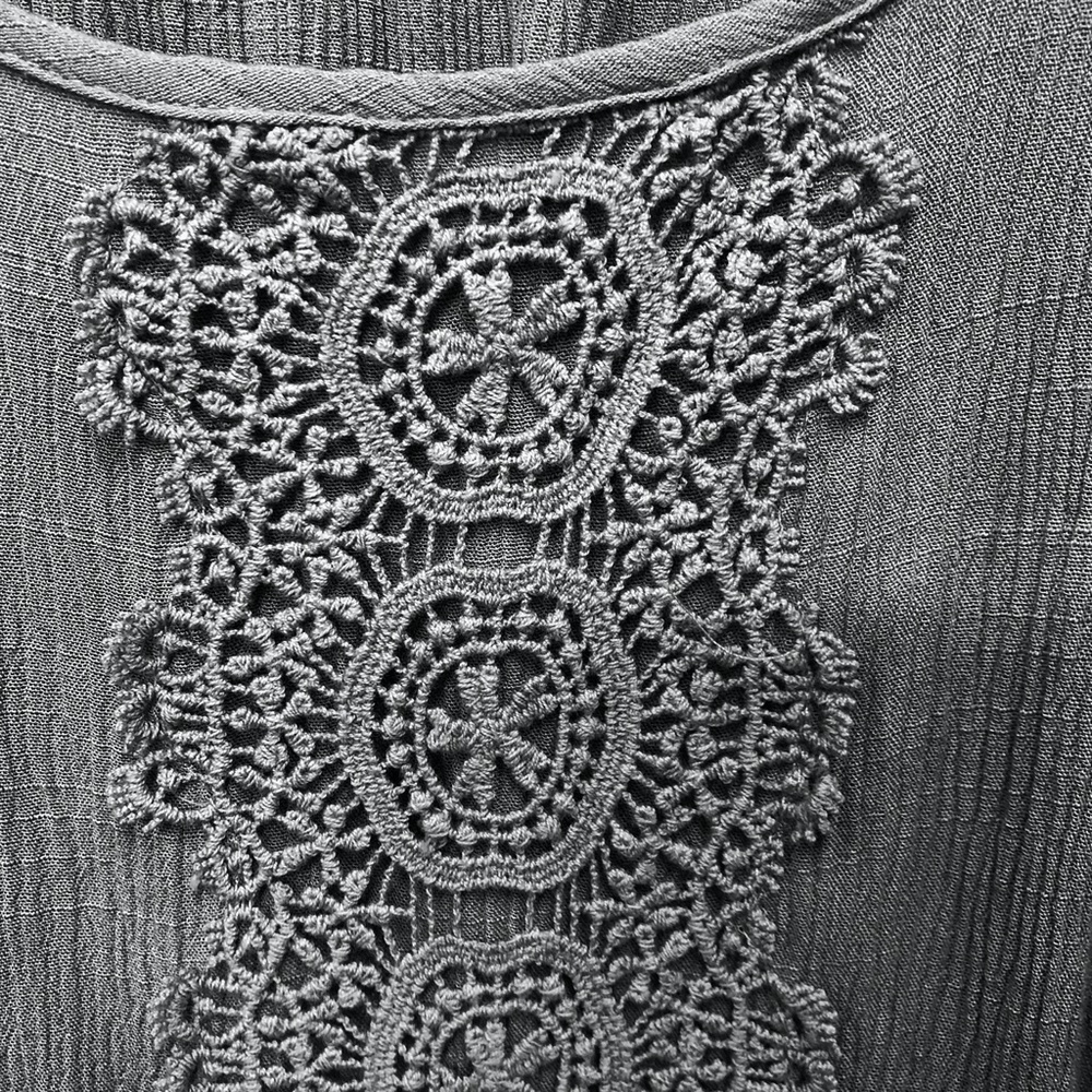 Style & Co 3/4 ruffle sleeve Boho top Size Large - Picture 4 of 6